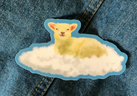 Matte Vinyl Sticker Emmanuel the Lamb Cloud