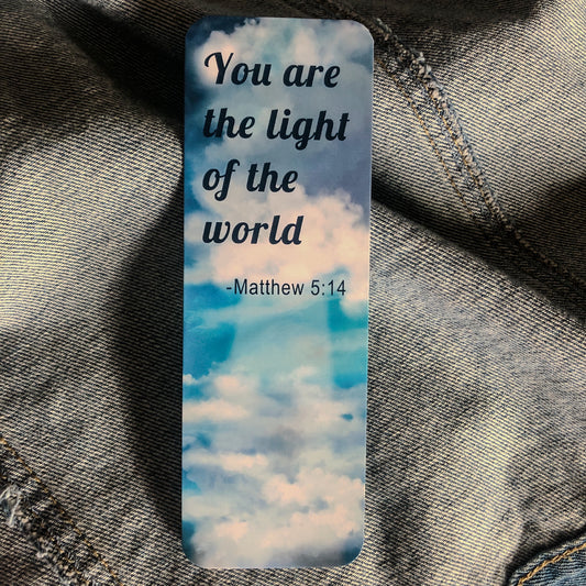 Cloud bookmark with blue colors and navy blue text