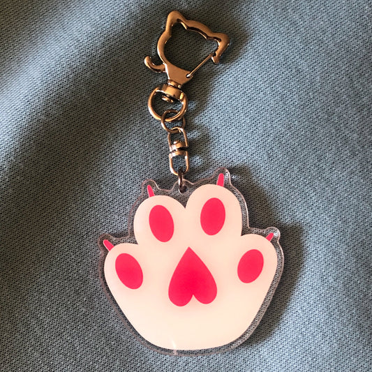 Heart Paw Keychain Bag Charm