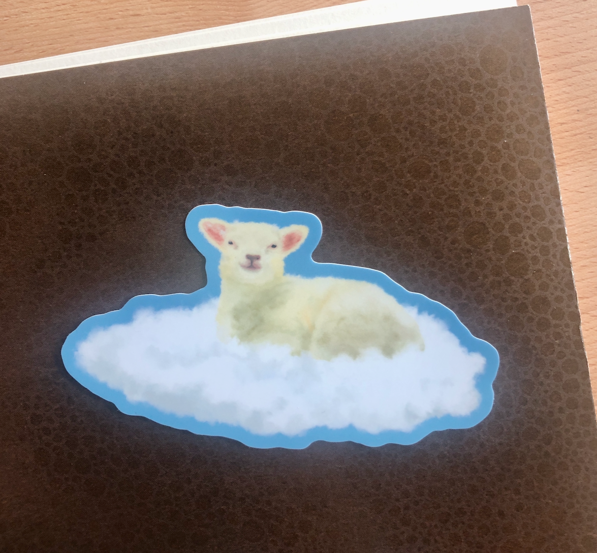 Pegatina de vinilo mate con forma de nube de Emmanuel el cordero