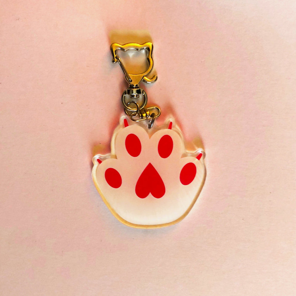 Heart Paw Keychain Bag Charm